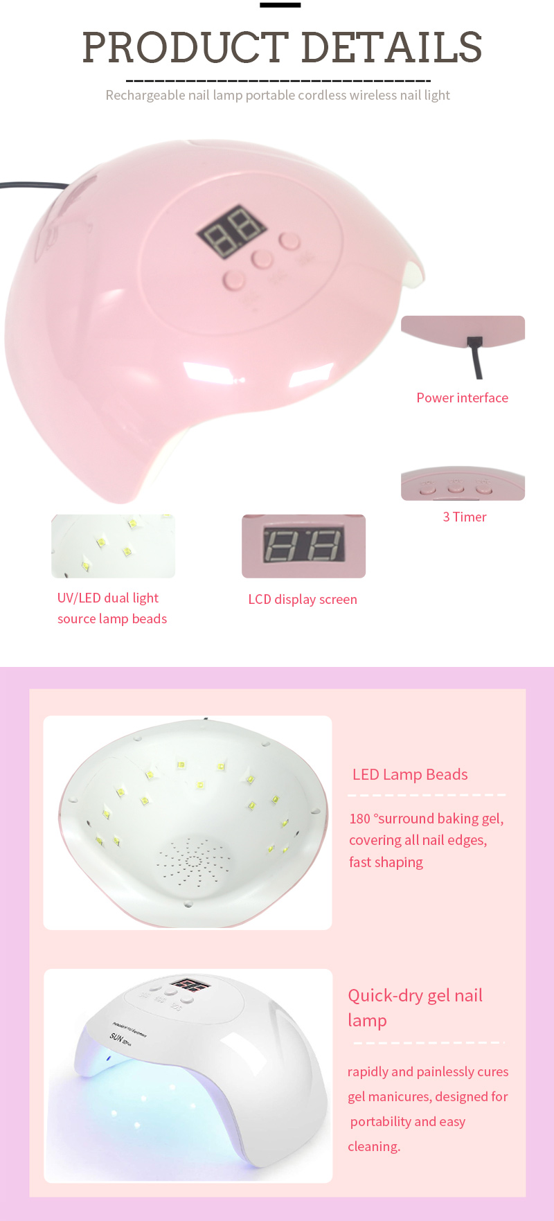 Low Heat Nail Lamp Gentle on Sensitive Nails