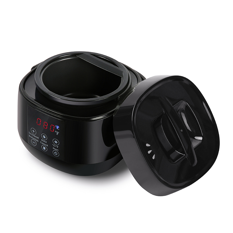 黒いハンドルが付いた小さなワックス溶解ポット